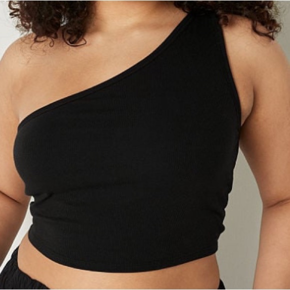 PINK Victoria's Secret Tops - Black One Shoulder Sports Bras Size S/P